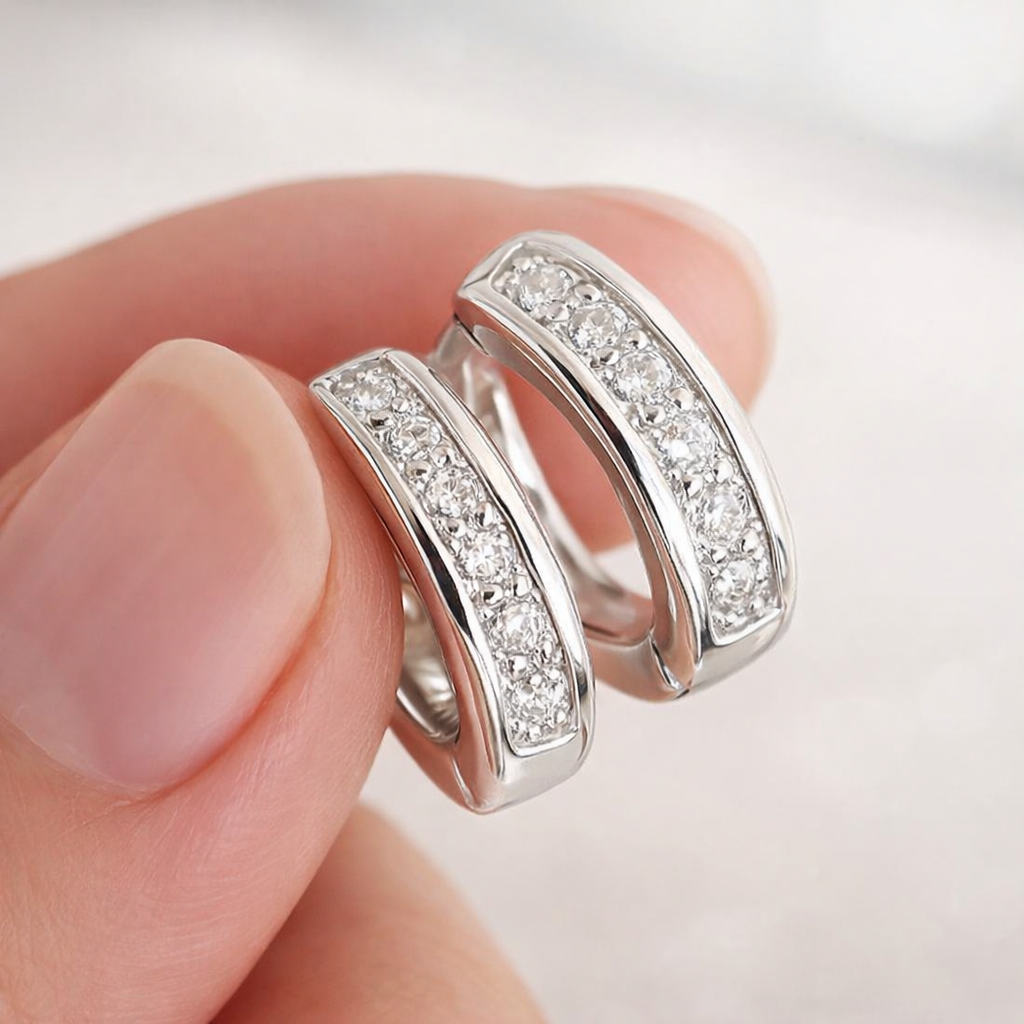 Aros de Plata con Strass